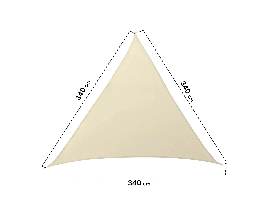 Vela de sombreo sunnet kit elastic triangular 340 x 340 cm nortene