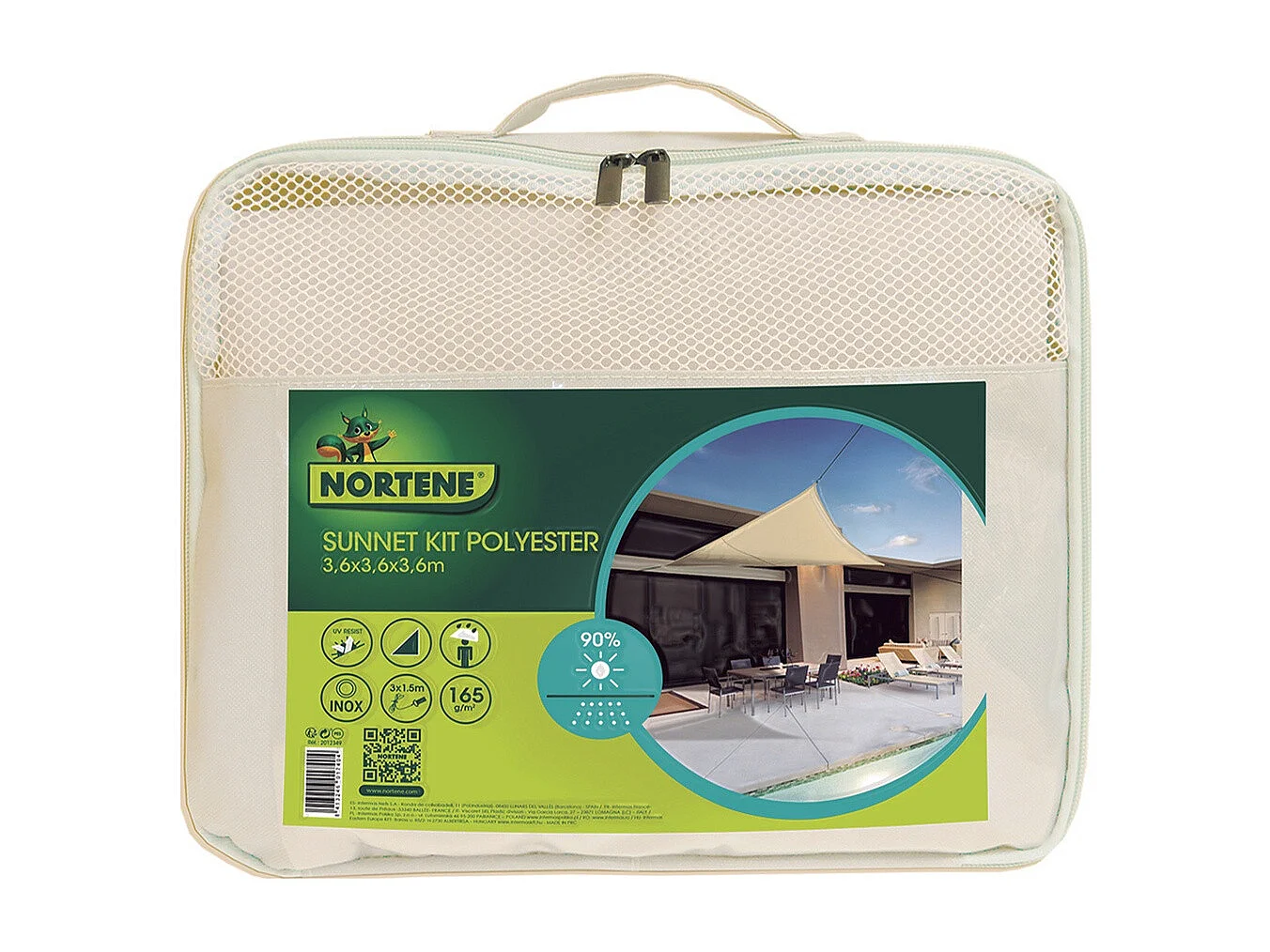 TOLDO VELA SUNNET KIT ELASTIC TRIANGULAR 3,6 X 3,6 X 3,6 M NORTENE 3.6X3.6X3.6M