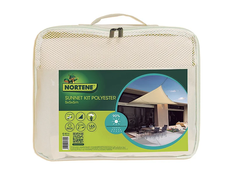 MALLA DE SOMBREO SUNNET TRIANGULAR 5X5X5M BEIGE NORTENE