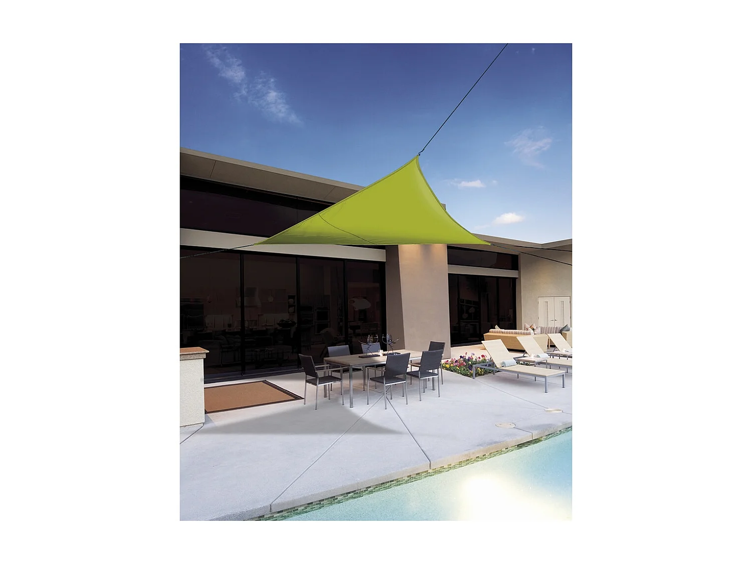 TOLDO VELA SUNNET KIT ELASTIC TRIANGULAR 3,6 X 3,6 X 3,6 M NORTENE 3.6X3.6X3.6M