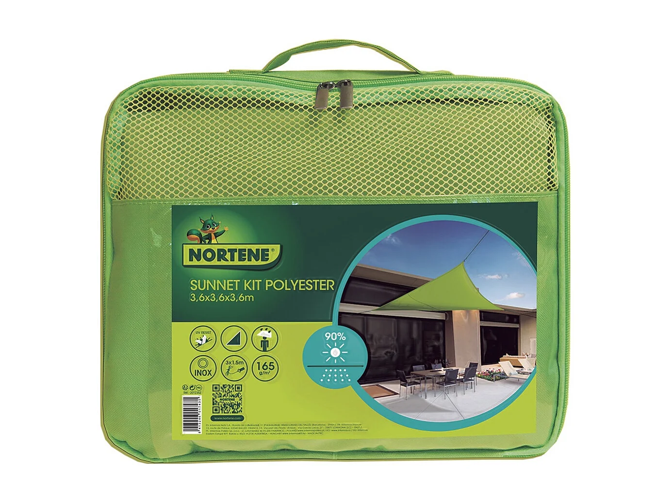 TOLDO VELA SUNNET KIT ELASTIC TRIANGULAR 3,6 X 3,6 X 3,6 M NORTENE 3.6X3.6X3.6M