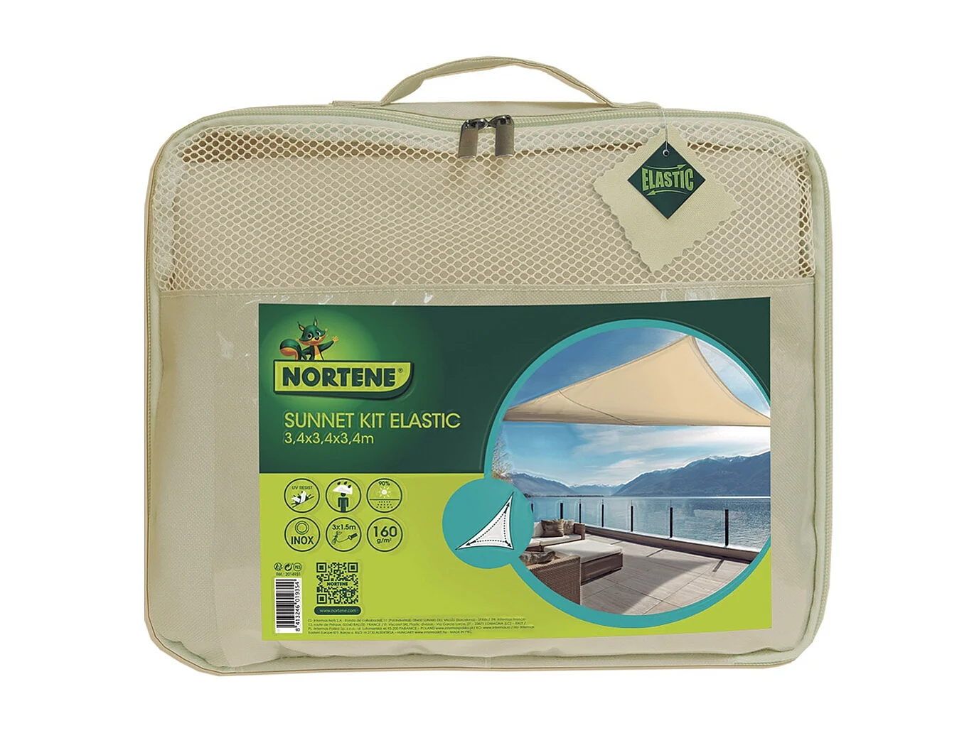 TOLDO VELA SUNNET KIT ELASTIC TRIANGULAR 3,4 X 3,4 X 3,4 M NORTENE 3.4X3.4X3.4M