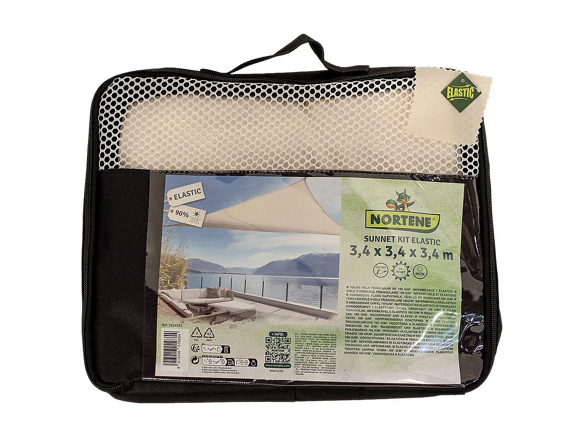 TOLDO VELA SUNNET KIT ELASTIC TRIANGULAR 3,4 X 3,4 X 3,4 M NORTENE 3.4X3.4X3.4M