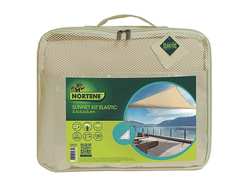 TOLDO VELA SUNNET KIT ELASTIC CUADRADA 3,4 X 3,4 M NORTENE 3.4X3.4M