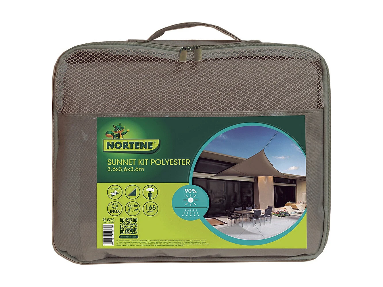 TOLDO VELA SUNNET KIT ELASTIC TRIANGULAR 3,6 X 3,6 X 3,6 M NORTENE 3.6X3.6X3.6M