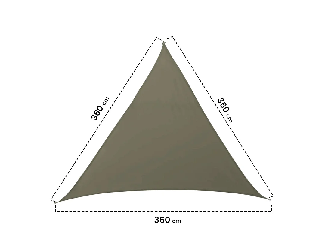 Vela de sombreo sunnet kit elastic triangular 3,6 x 3,6 x 3,6 m nortene