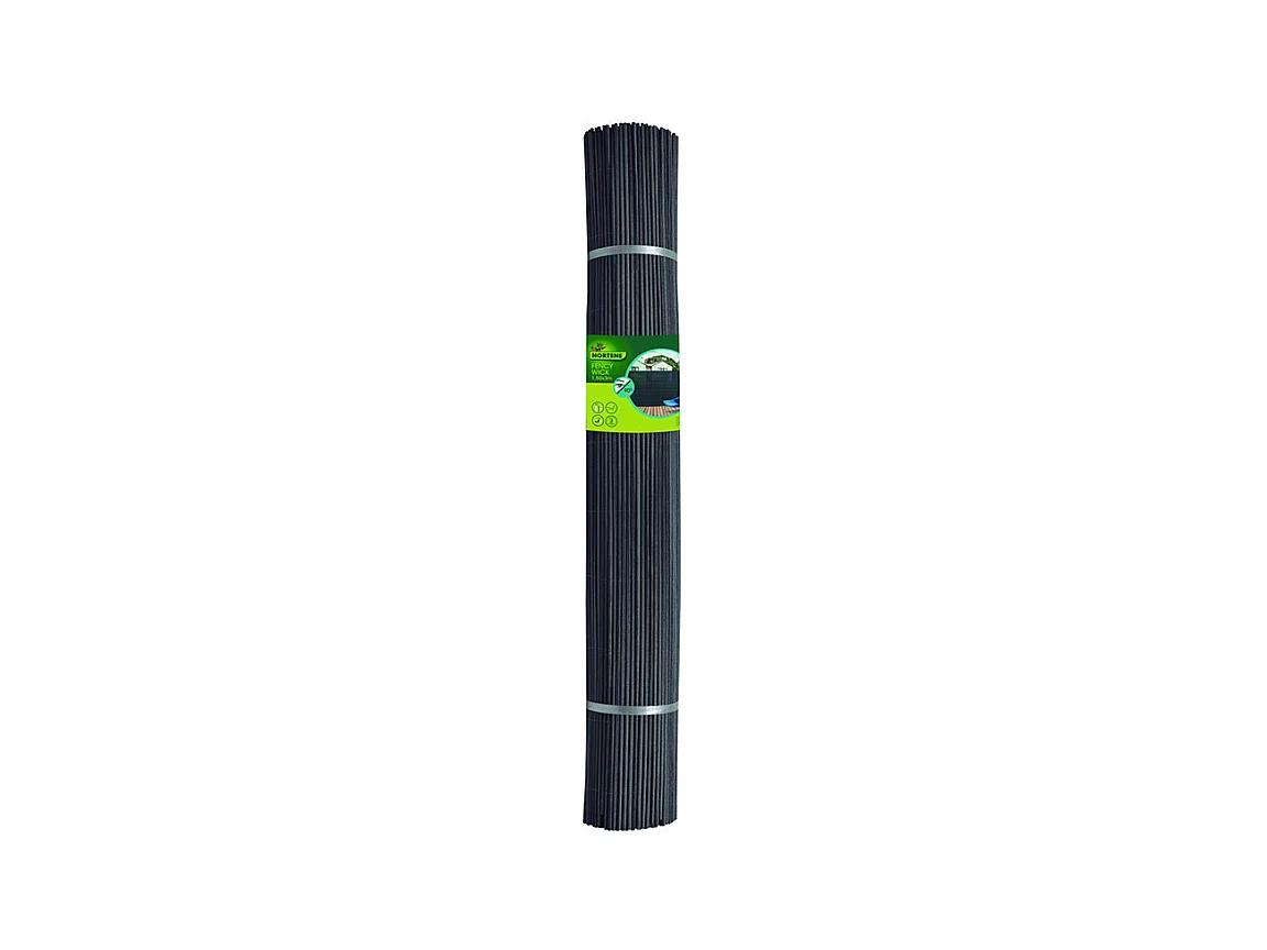 Canisse synthétique, imitation osier naturel FENCY WICK - Anthracite - 1,5 x 3 m
