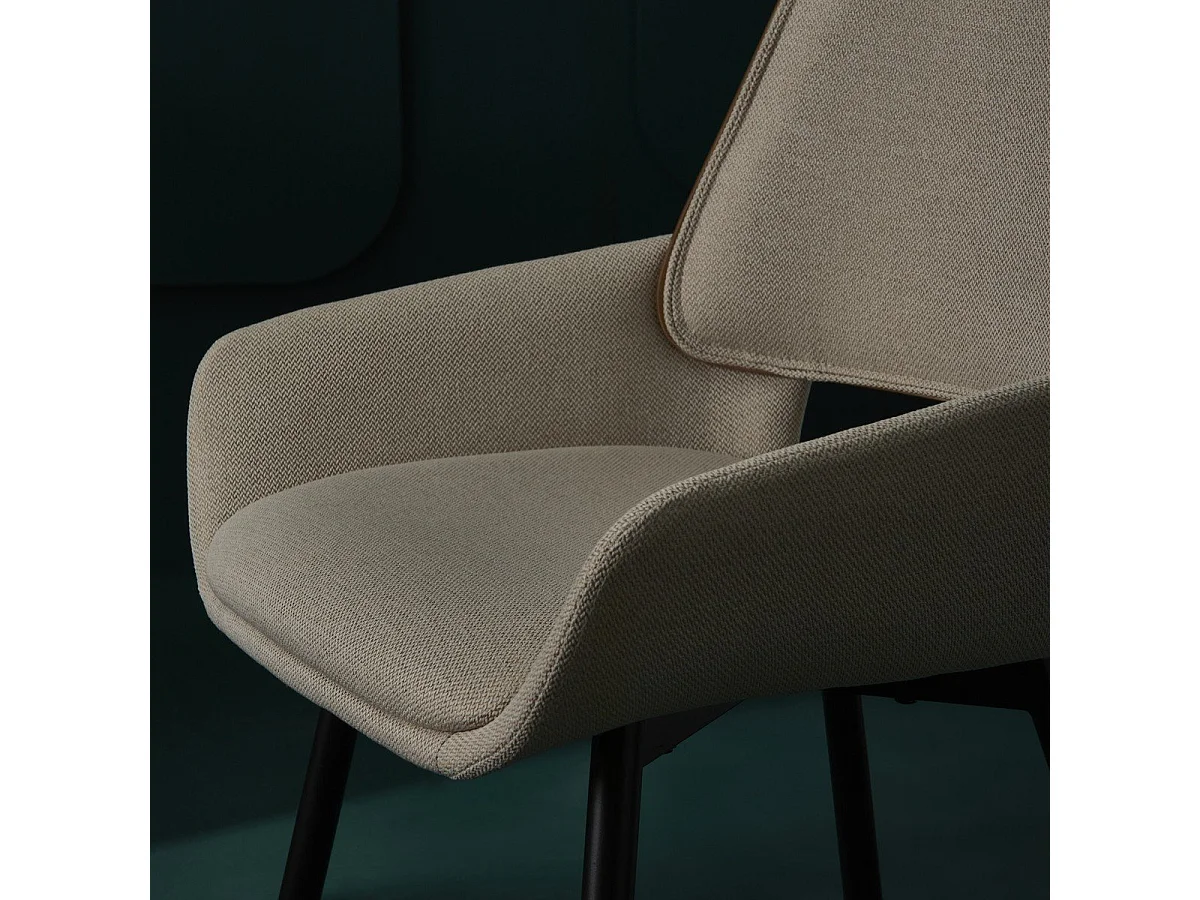 Set van 6 stoelen in beige stof H81 cm - HORTENSE