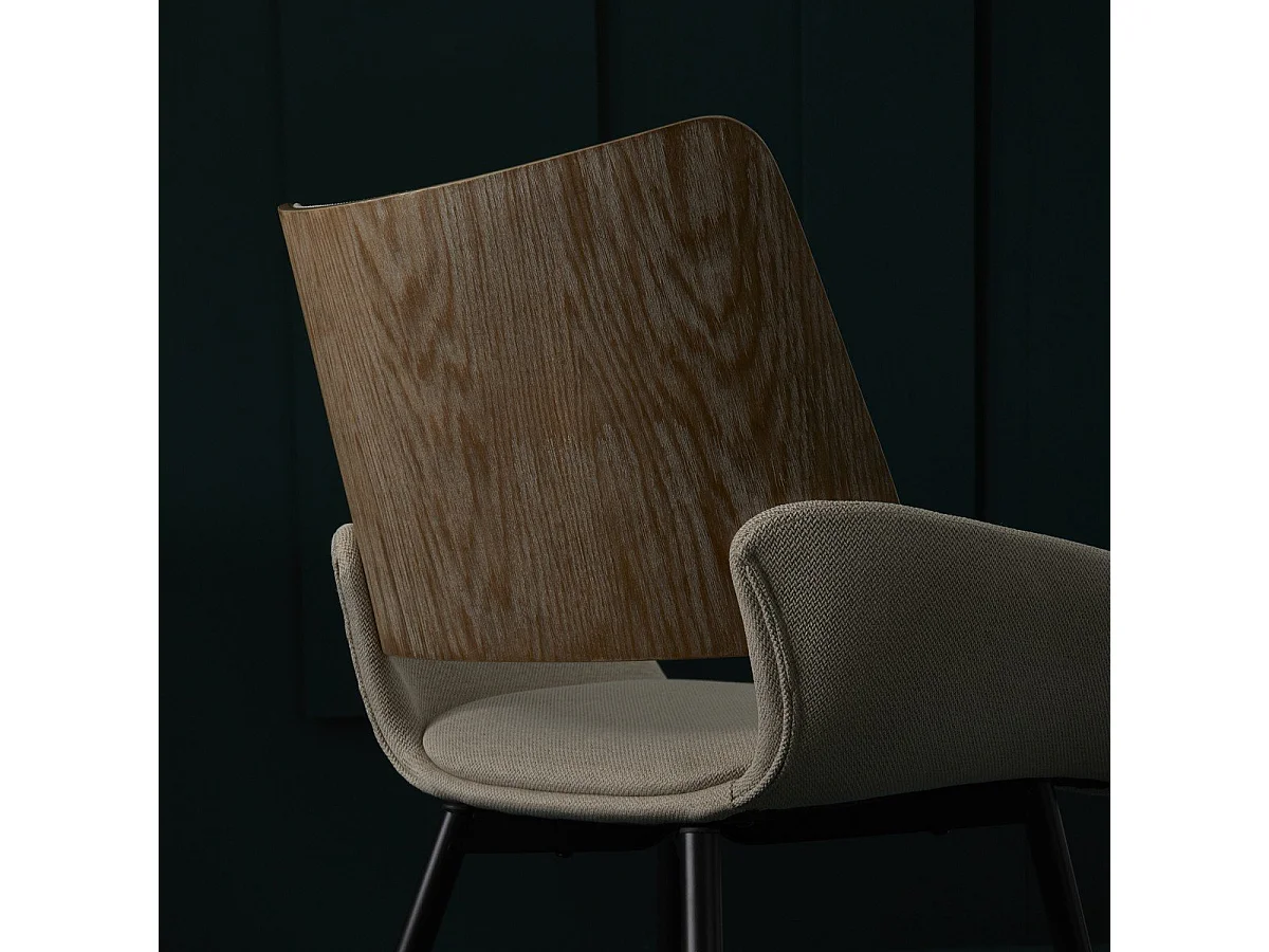 Set van 6 stoelen in beige stof H81 cm - HORTENSE