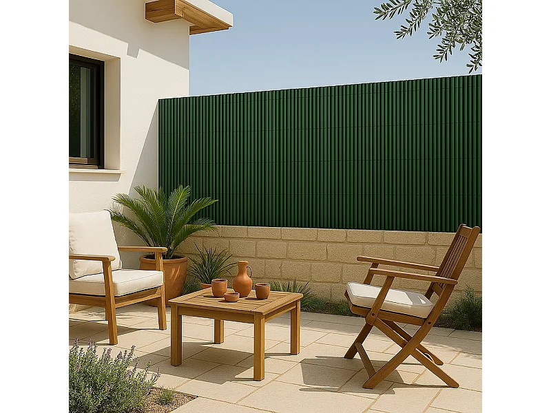Cañizo pvc simple cara plasticane verde nortene 2X3 M