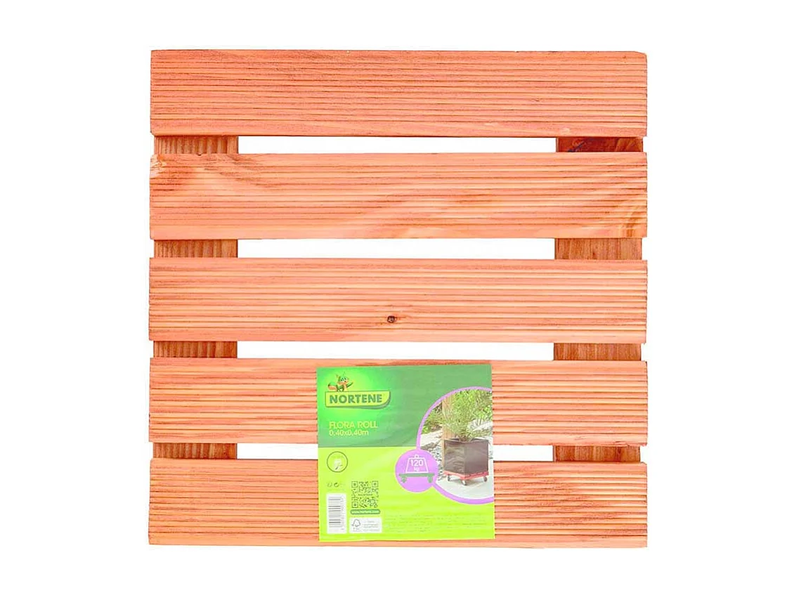 Soporte con ruedas madera flora roll nortene 40X40 CM