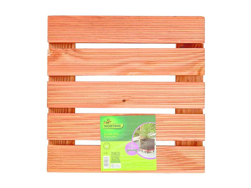 SOPORTE CON RUEDAS MADERA FLORA ROLL NORTENE 40X40 CM