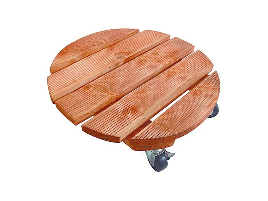 Support à roulettes bois FSC lasuré FLORA ROLL LASURE - Ø 40 cm