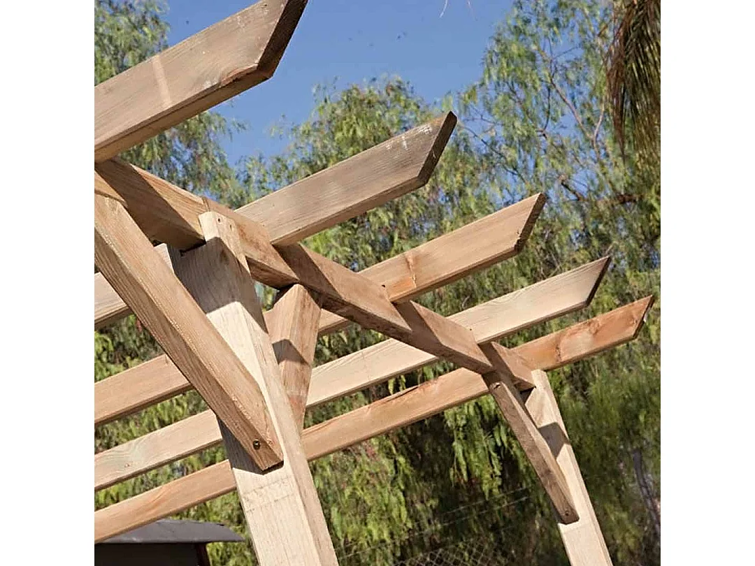 Kit pérgola madera 4x3.6x2.4 m + postes 9x9 nortene 4X3.60 M