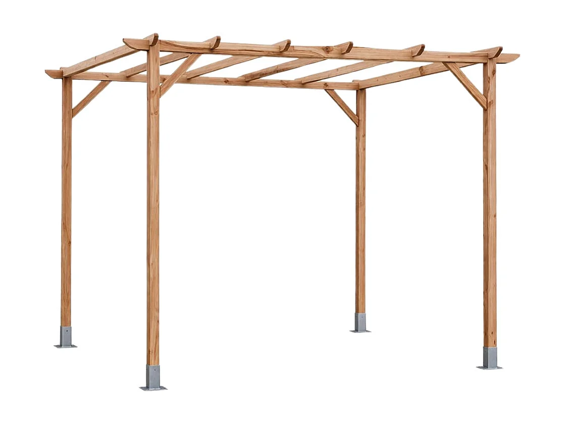 Kit pérgola madera 3x2.5x2.4 m + postes 7x7 3X2.50 M