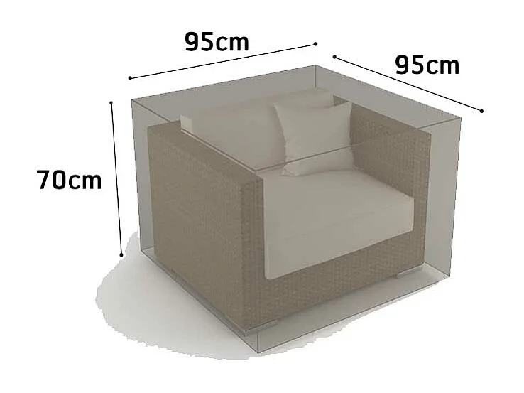 Housse de protection pour fauteuil 1 place COVERTOP - Taupe - 95 x 95 x 70 cm