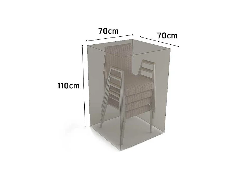 Funda protectora para sillas apilables COVERTOP - Topo - 70 x 70 x 110 cm