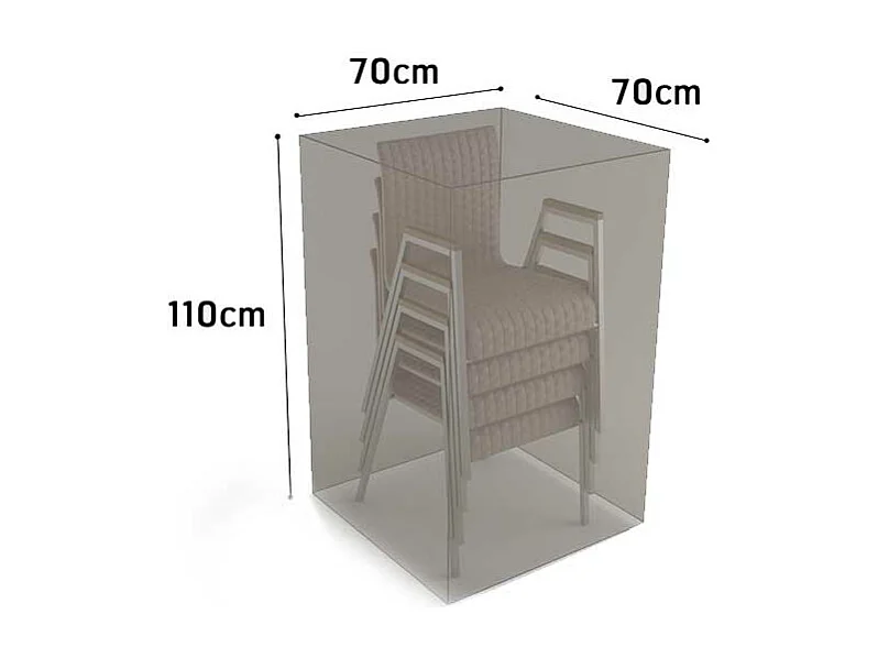 Funda protectora para sillas apilables COVERTOP - Topo - 70 x 70 x 110 cm