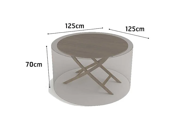 Funda protectora para mesa redonda COVERTOP - Topo - 125 x 125 x 70 cm