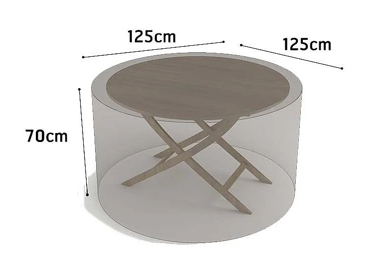 Funda protectora para mesa redonda COVERTOP - Topo - 125 x 125 x 70 cm