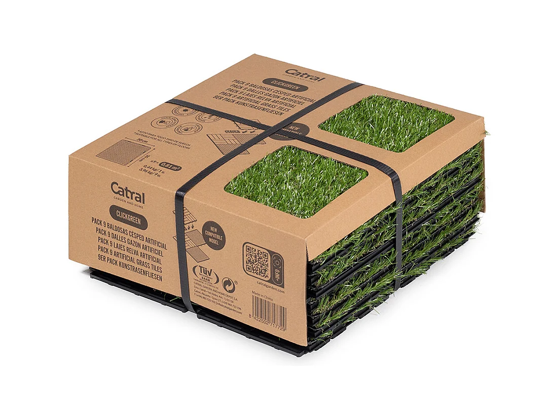 PACK 9 BALDOSAS CÉSPED ARTIFICIAL CLICKGREEN 30X30 CM