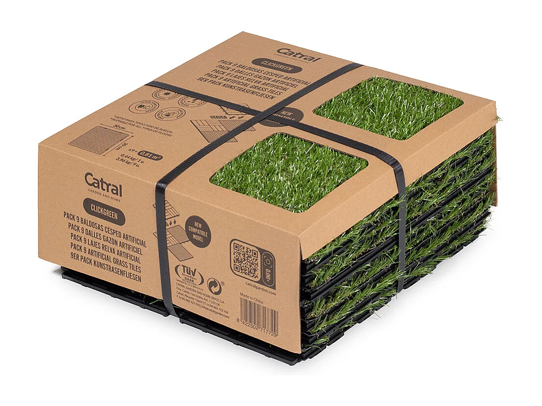 PACK 9 BALDOSAS CÉSPED ARTIFICIAL CLICKGREEN 30X30 CM