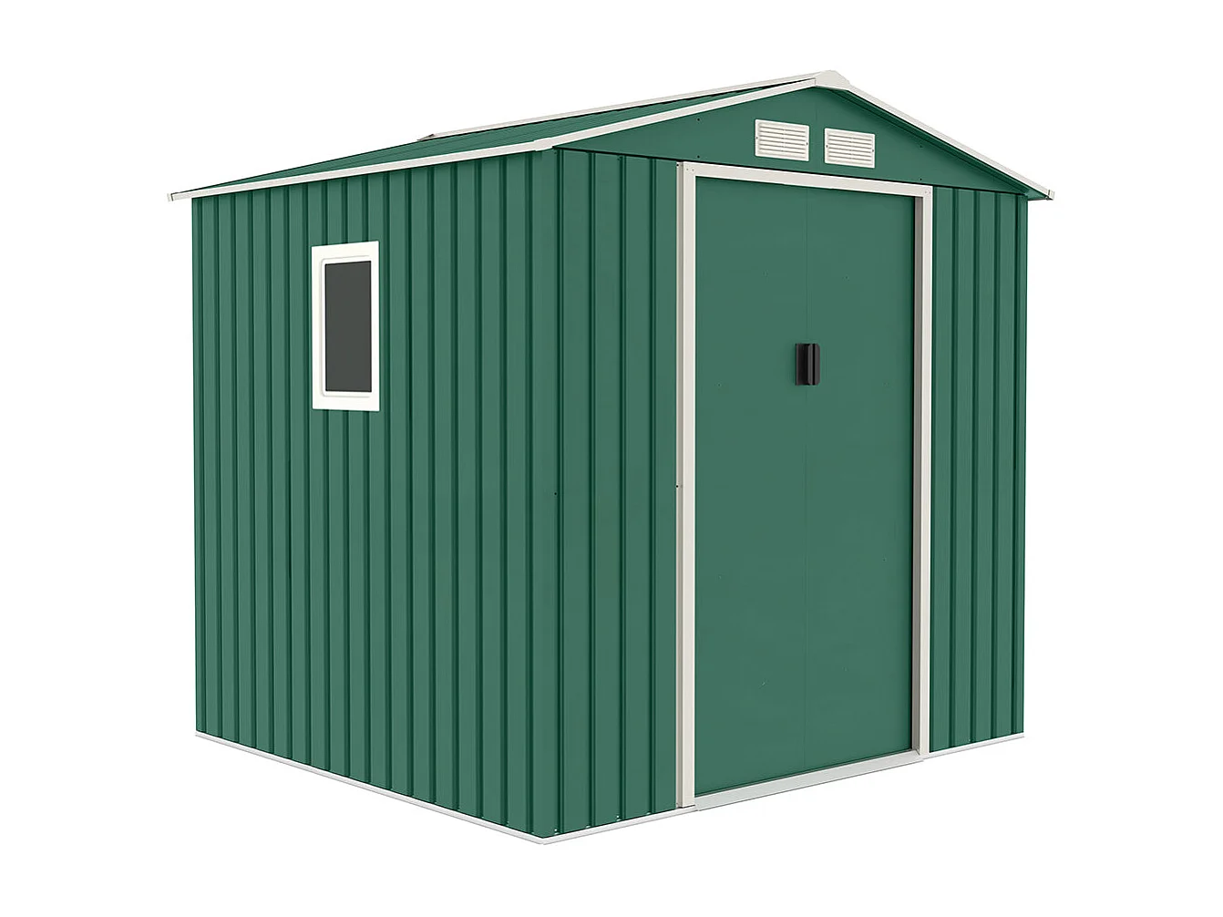 Caseta metalica menorca verde high door 2.13x2.05x1.91 m nortene 1X3 M