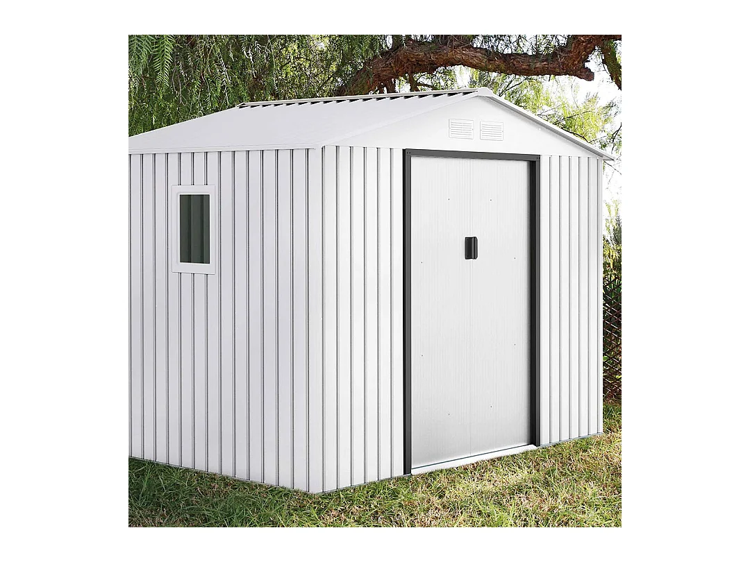 CASETA METALICA MALLORCA BLANCA HIGH DOOR 2.78X2.11X1.94 M NORTENE
