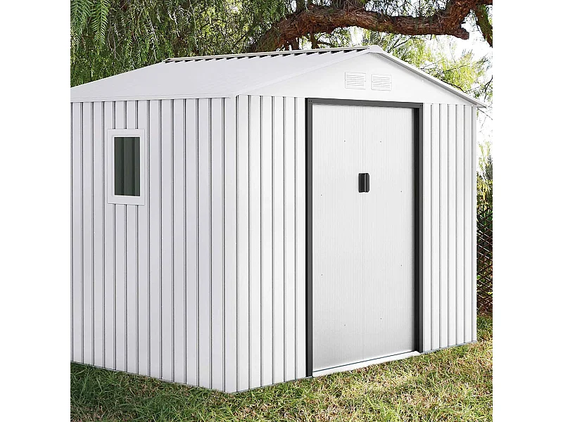 CASETA METALICA MALLORCA BLANCA HIGH DOOR 2.78X2.11X1.94 M NORTENE