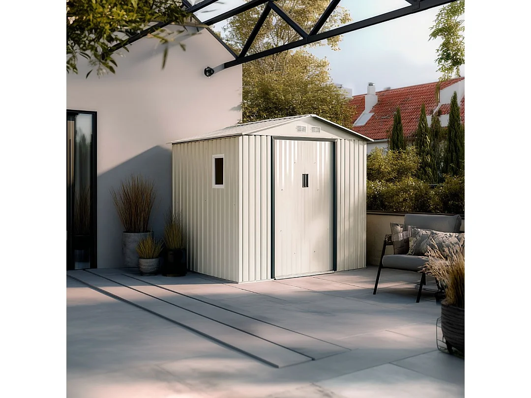 CASETA METALICA CORCEGA BLANCA HIGH DOOR 2,13X2.05X1.27 M NORTENE