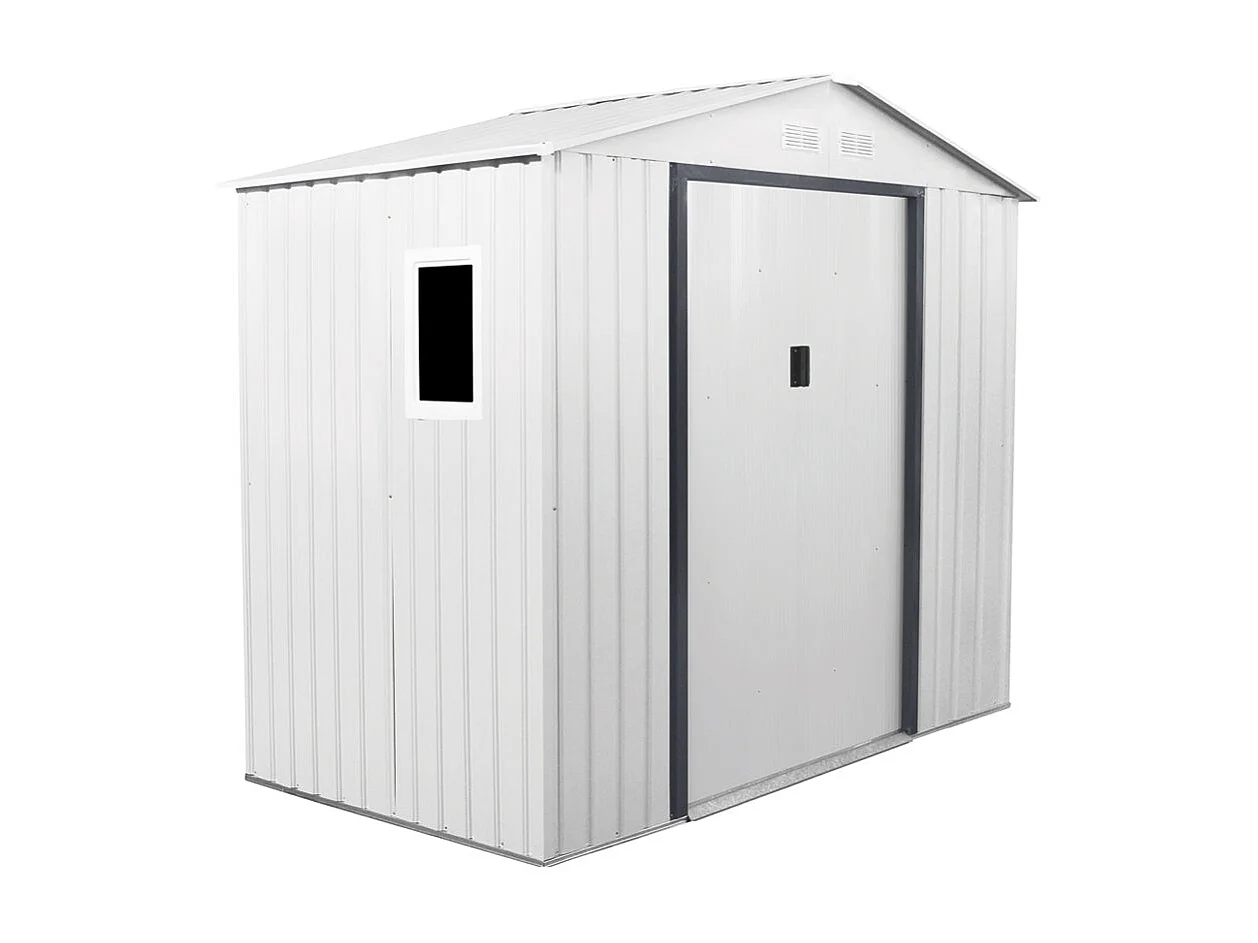 Caseta metalica corcega blanca high door 2,13x2.05x1.27 m nortene 1X3 M