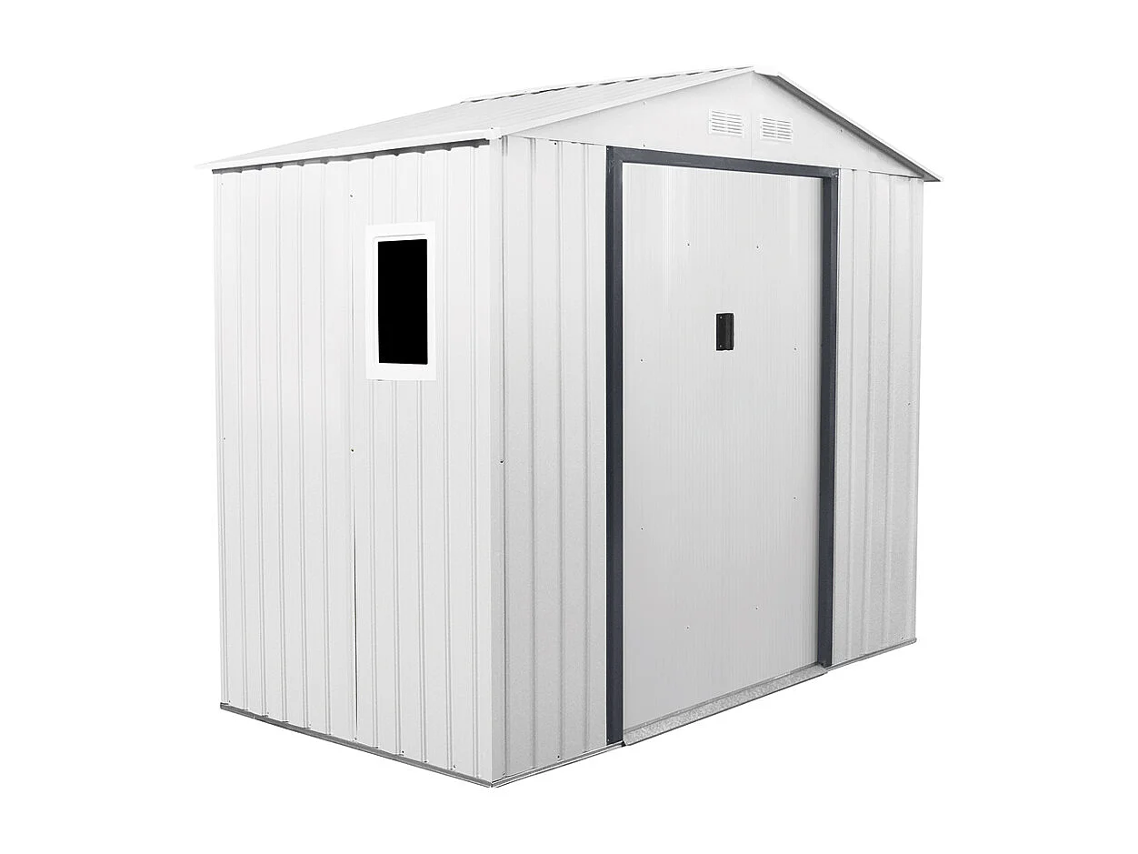 Caseta metalica corcega blanca high door 2,13x2.05x1.27 m nortene 1X3 M