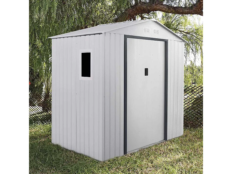 CASETA METALICA CORCEGA BLANCA HIGH DOOR 2,13X2.05X1.27 M NORTENE 1X3 M