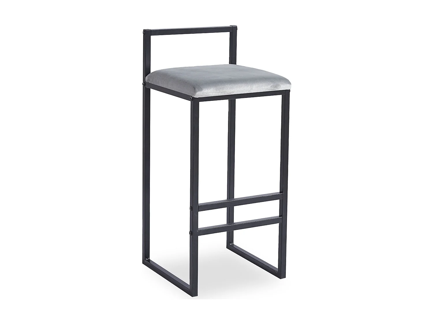 Tabouret de bar en métal Drakkar Noir et Velours Gris