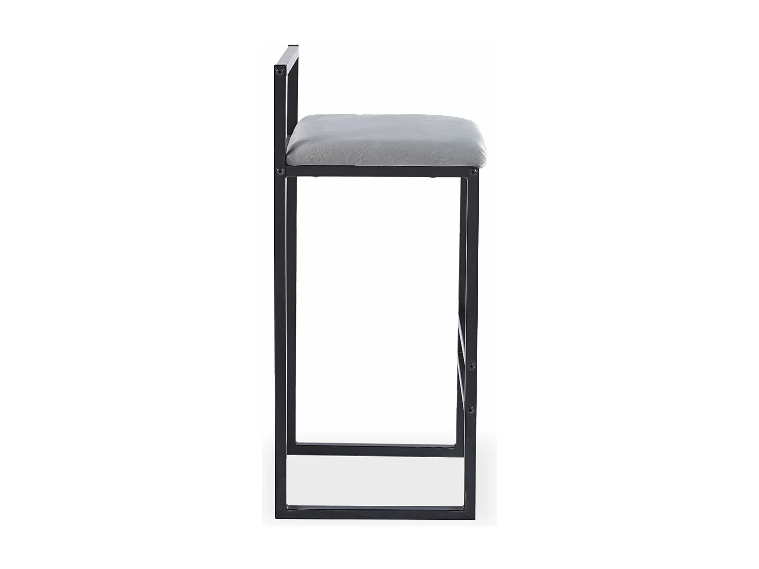 Tabouret de bar en métal Drakkar Noir et Velours Gris