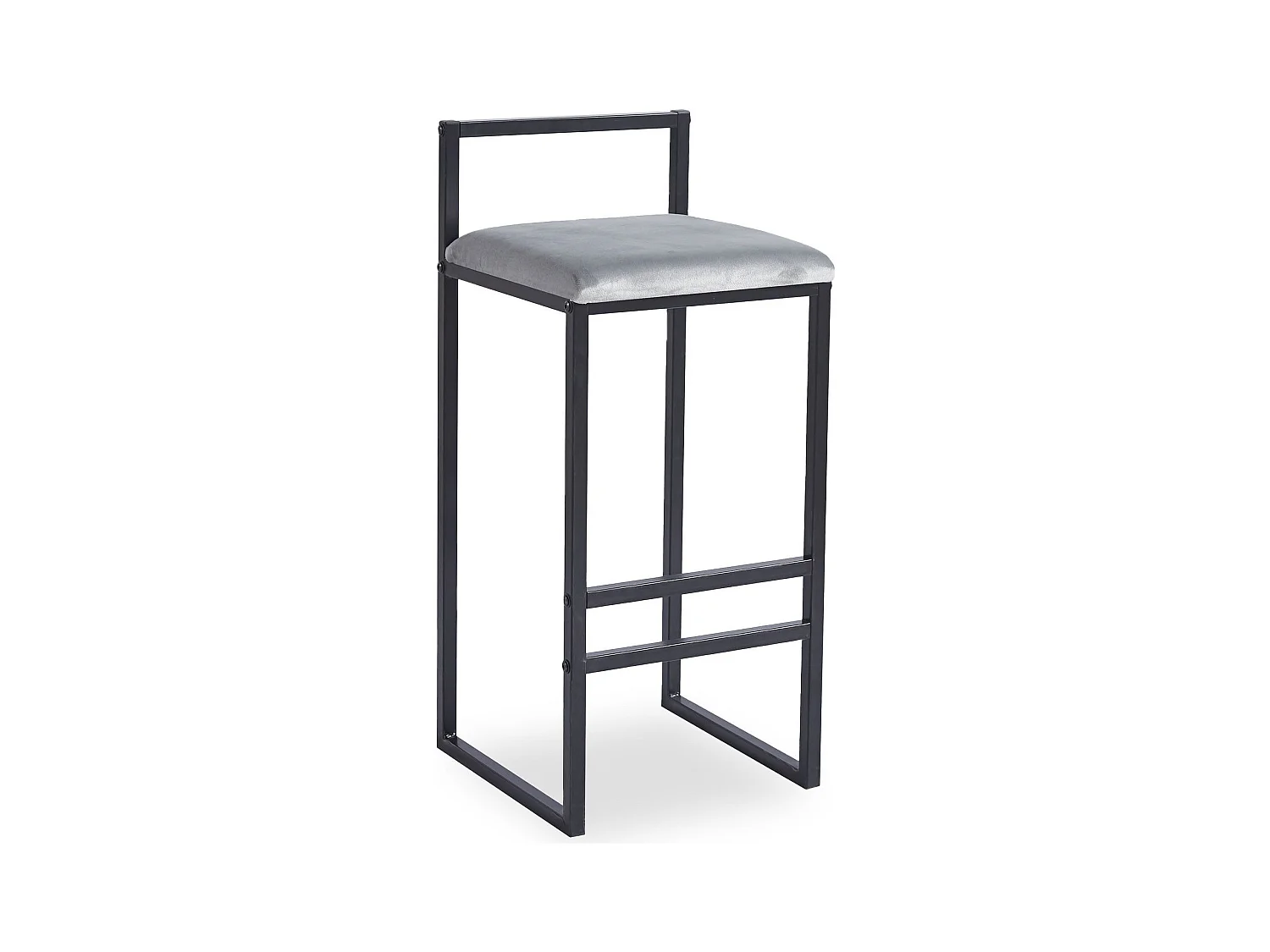 Tabouret de bar en métal Drakkar Noir et Velours Gris