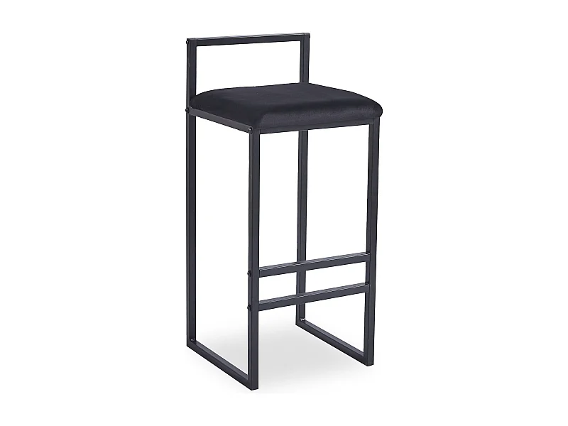Tabouret de bar en métal Drakkar Noir et Velours Noir