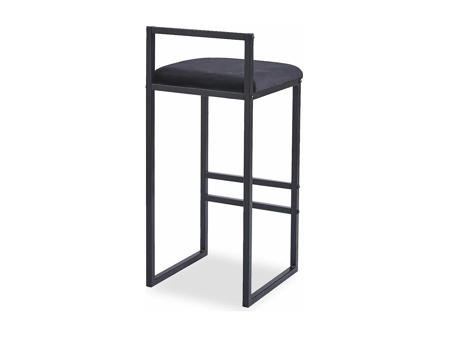Tabouret de bar en métal Drakkar Noir et Velours Noir