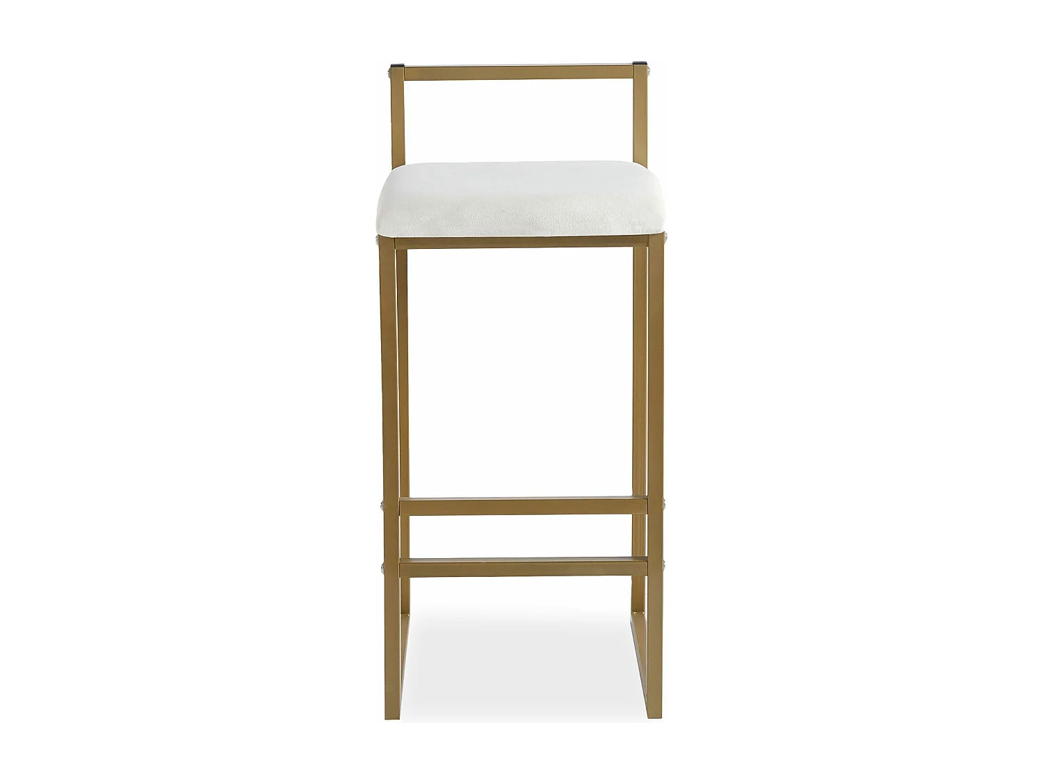 Tabouret de bar en métal Drakkar Or et Velours Crème