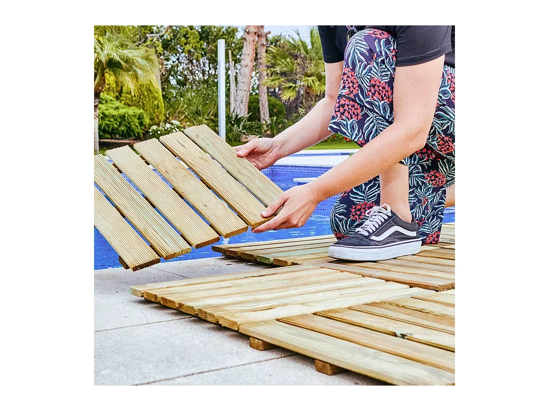 TARIMA MADERA DE PINO 100X100 CM ALTURA 44MM NORTENE