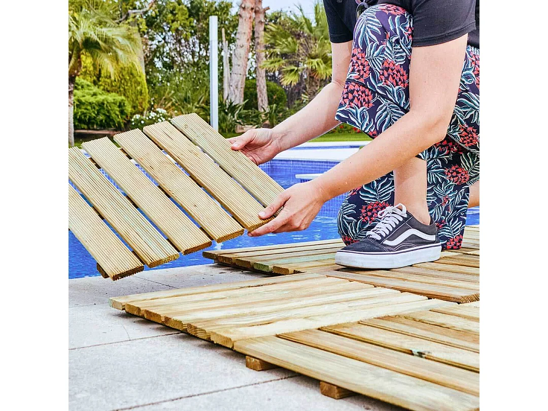 Tarima madera de pino 100x100 cm altura 44mm nortene 100 X 100CM