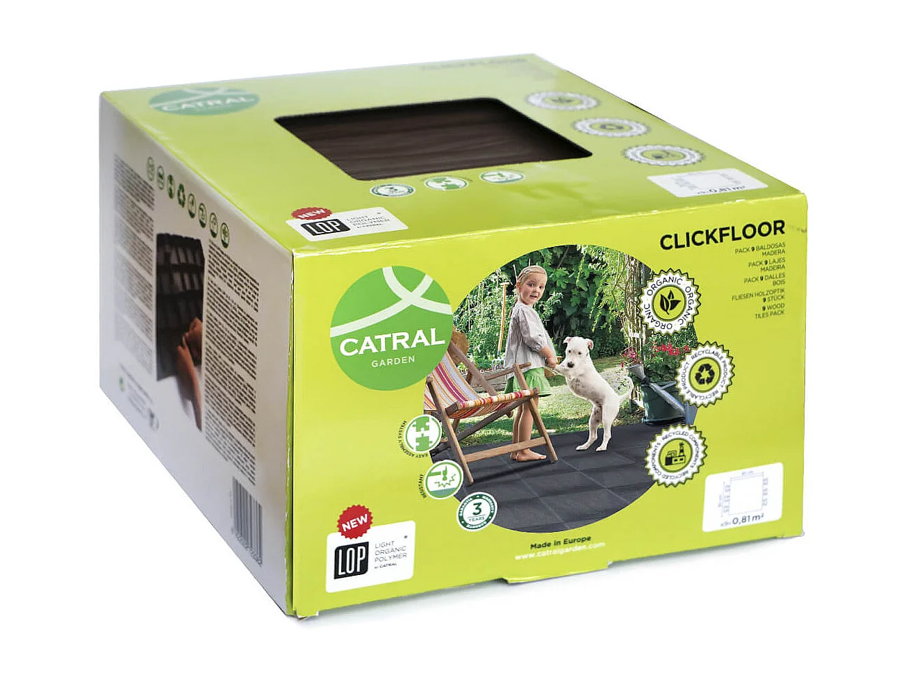 PACK 9 BALDOSAS CLICKFLOOR PIZARRA LOP 30X30CM ANTRACITA