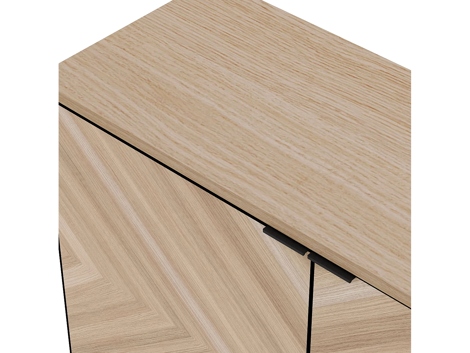 Buffet Neo 2 portes 3 tiroirs 83,5x180x44 cm noir et chêne TALESA