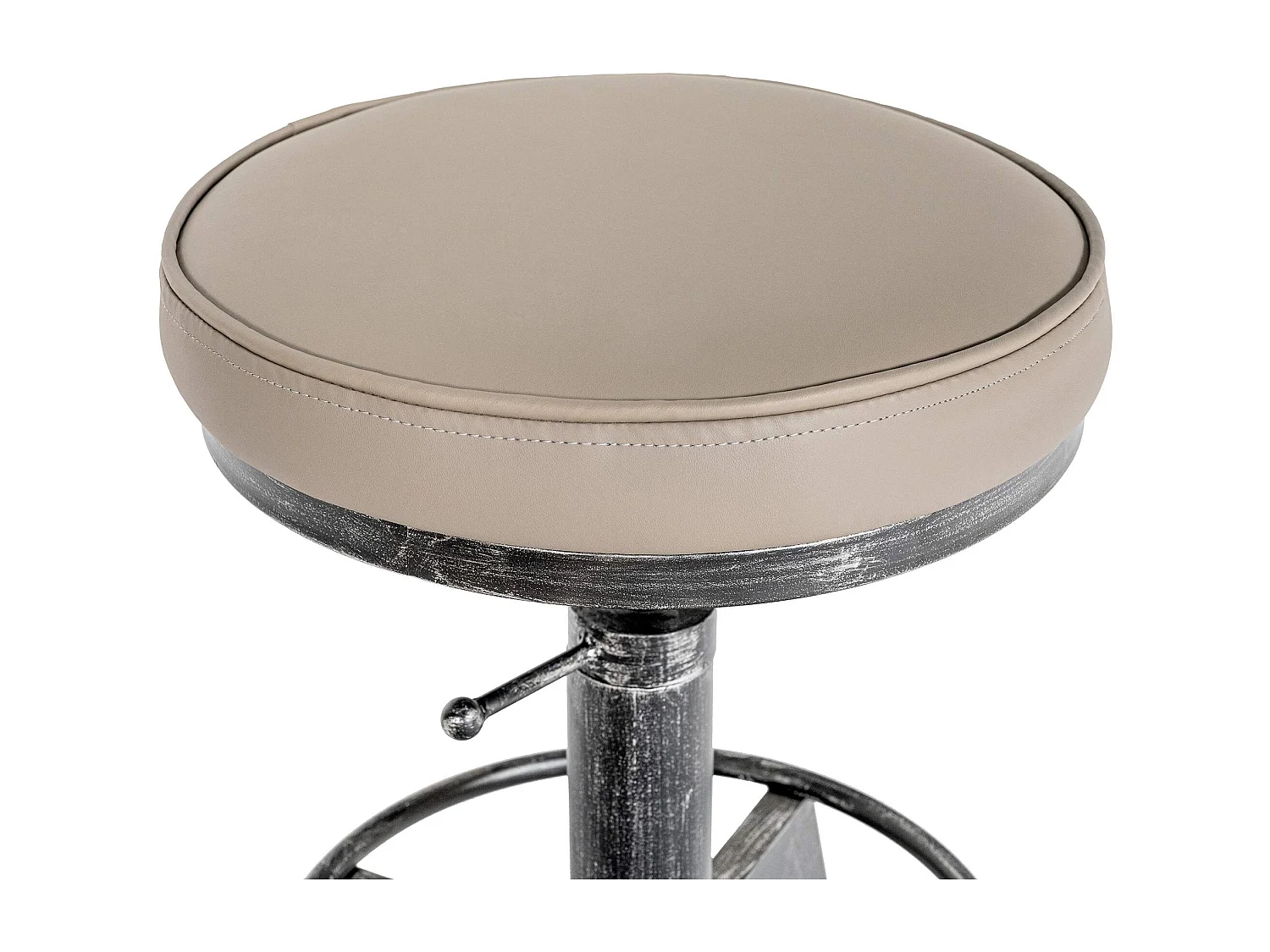 Lot de 2  Tabouret - Similicuir - Argent antique - Destin