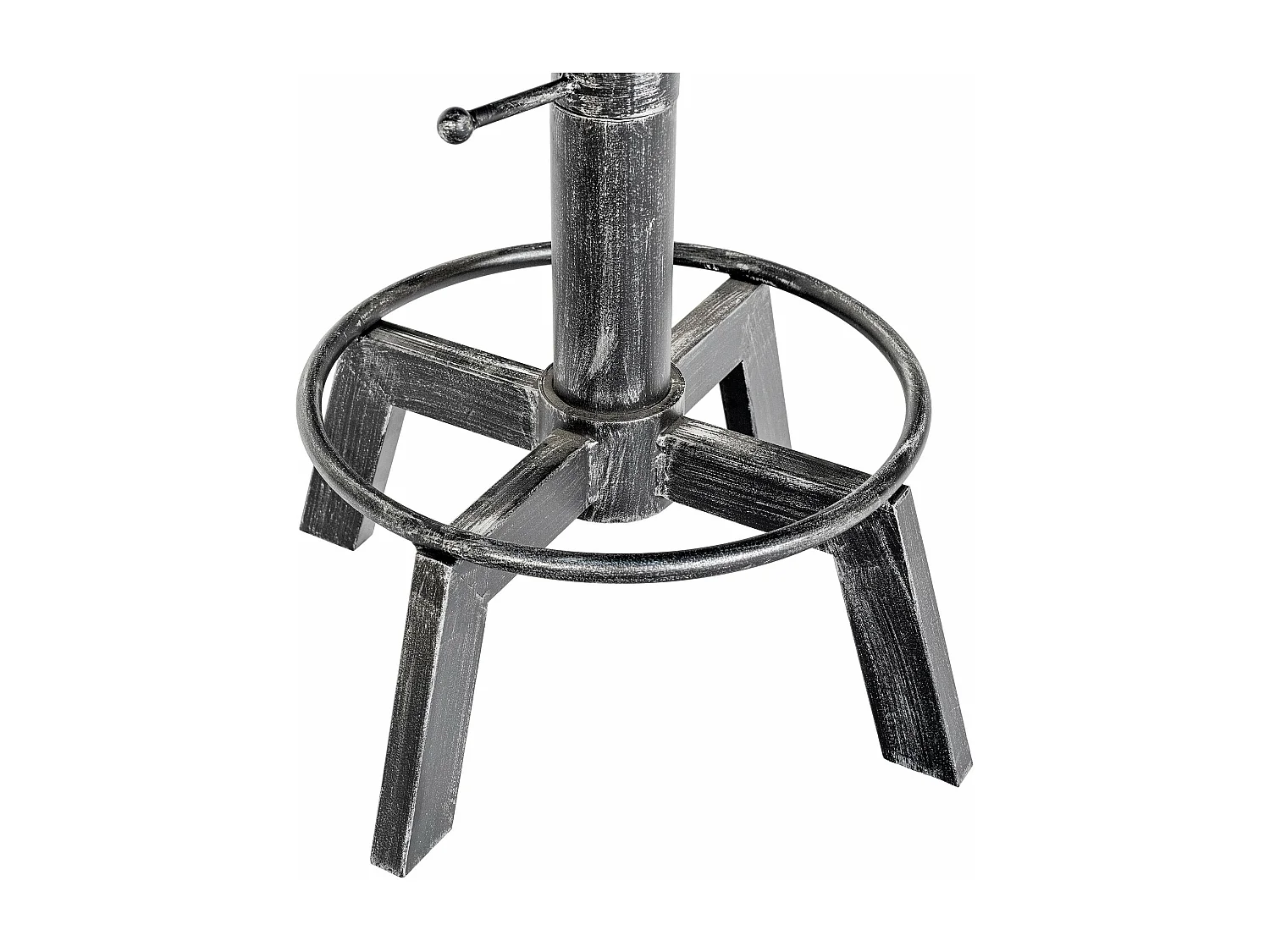 Lot de 2  Tabouret - Similicuir - Argent antique - Destin