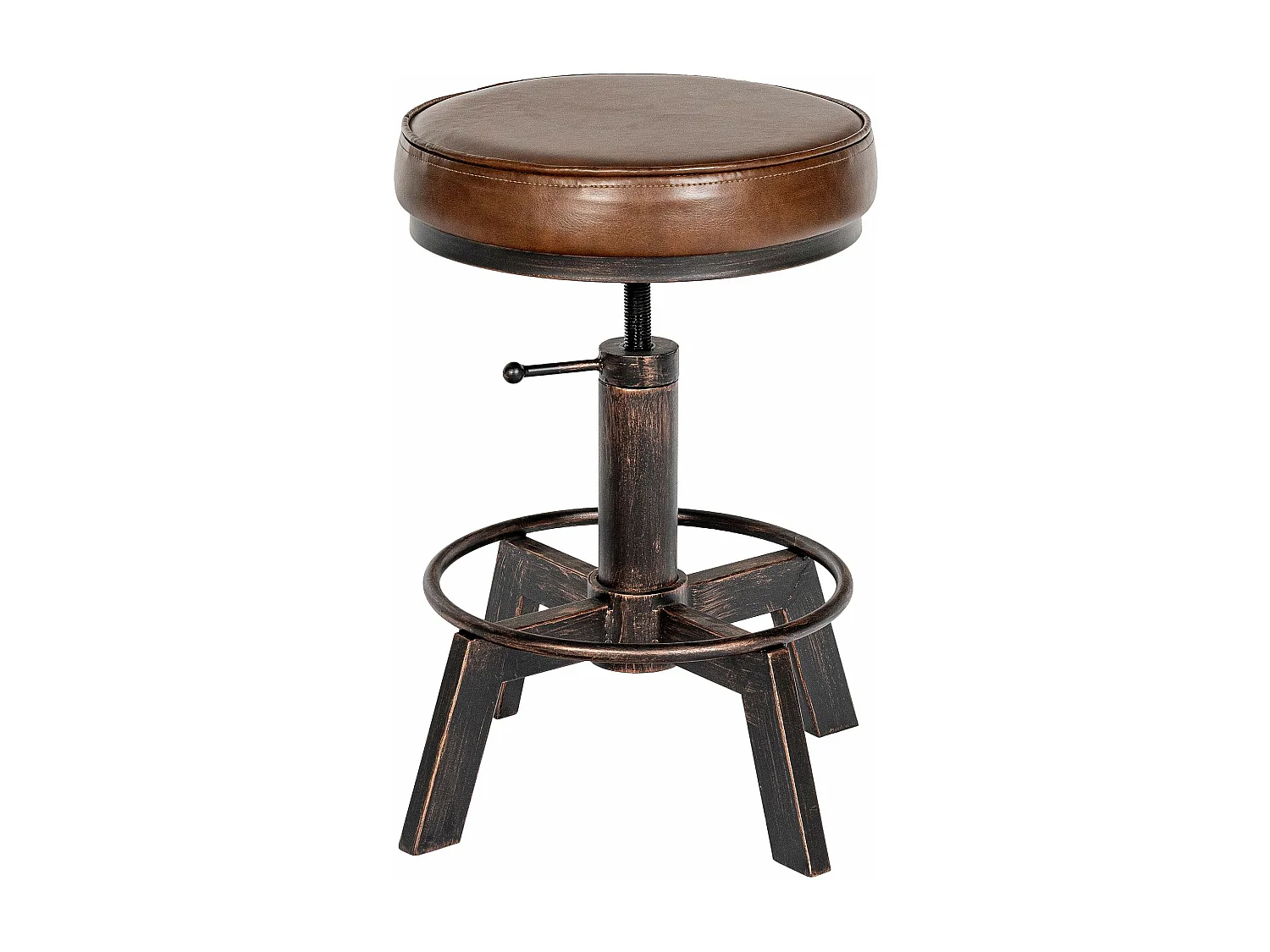 Lot de 2  Tabouret - Similicuir - Bronze - Destin