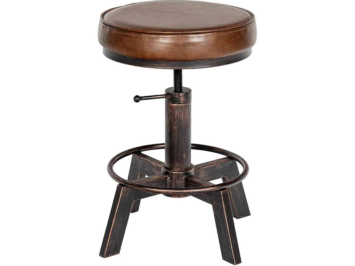 Lot de 2  Tabouret - Similicuir - Bronze - Destin