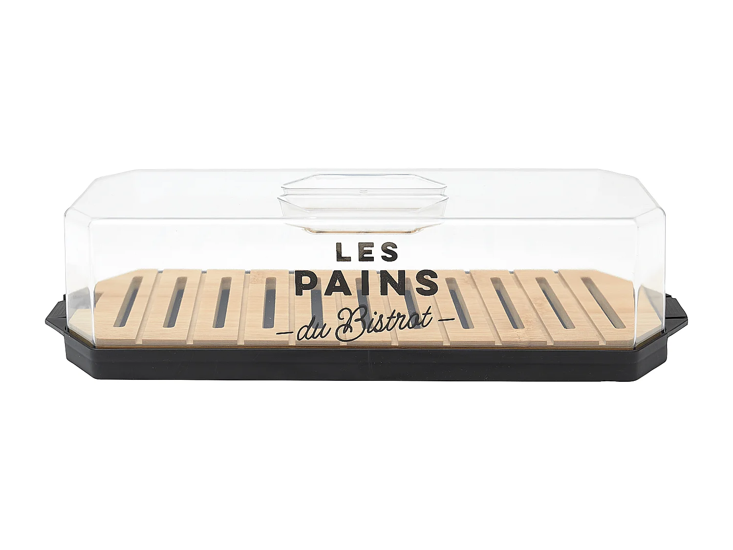 Boite A Pain Couvercle Transparent Bistrot Transparent, Noir, Marron