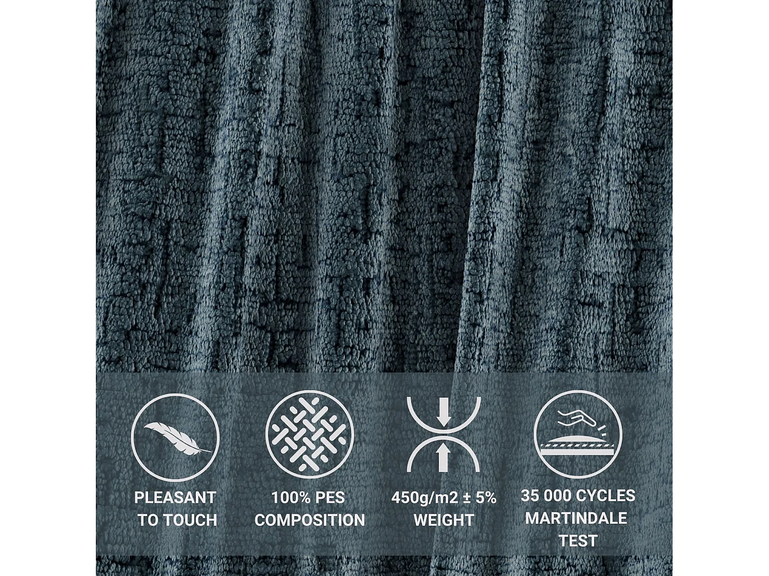 Lit boxspring en tissu chenille Carizzo - matelas - surmatelas - 200x200 cm - bleu