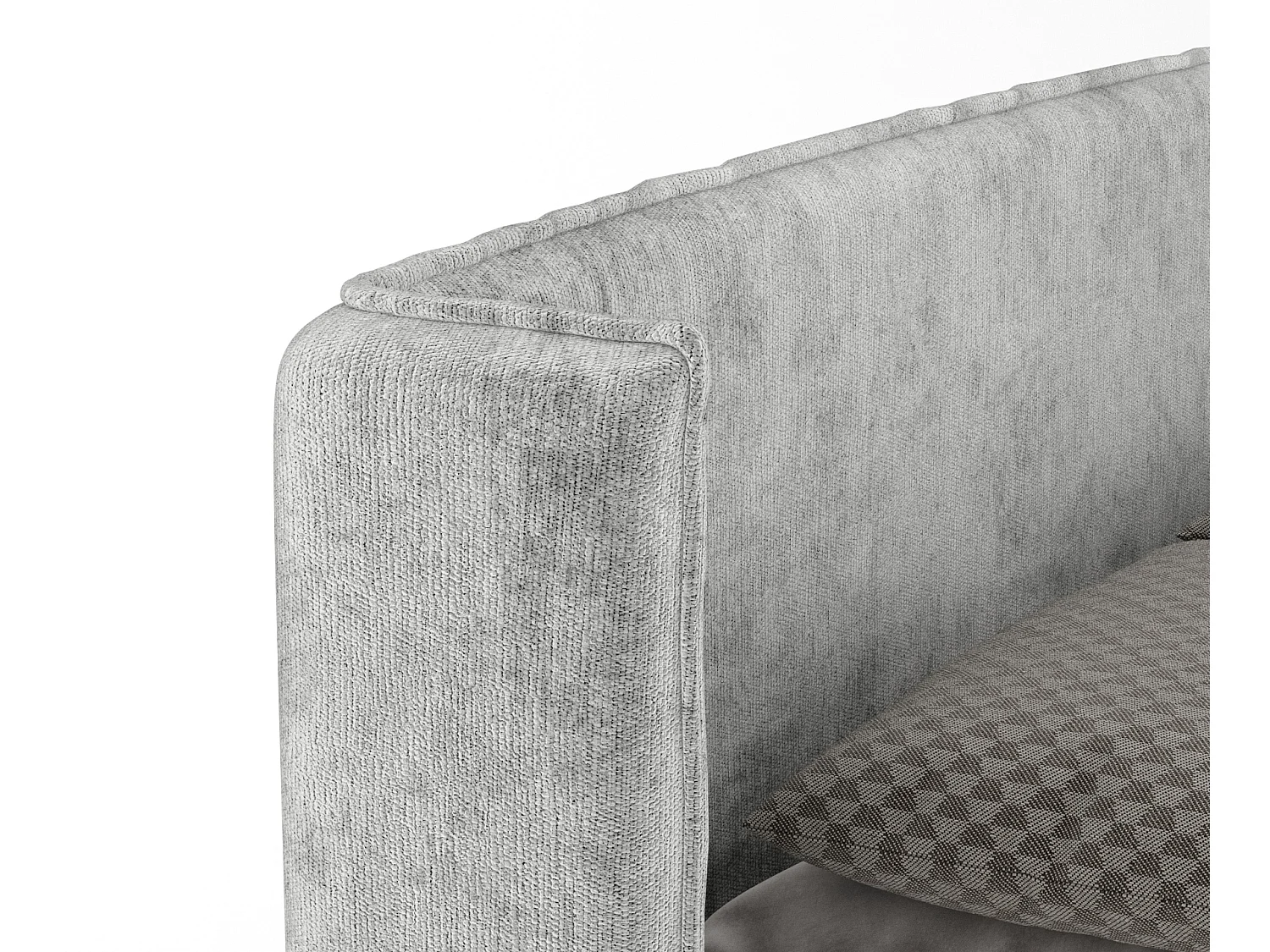 Lit boxspring en tissu chenille Passion - matelas - surmatelas - 180x200 cm - gris clair